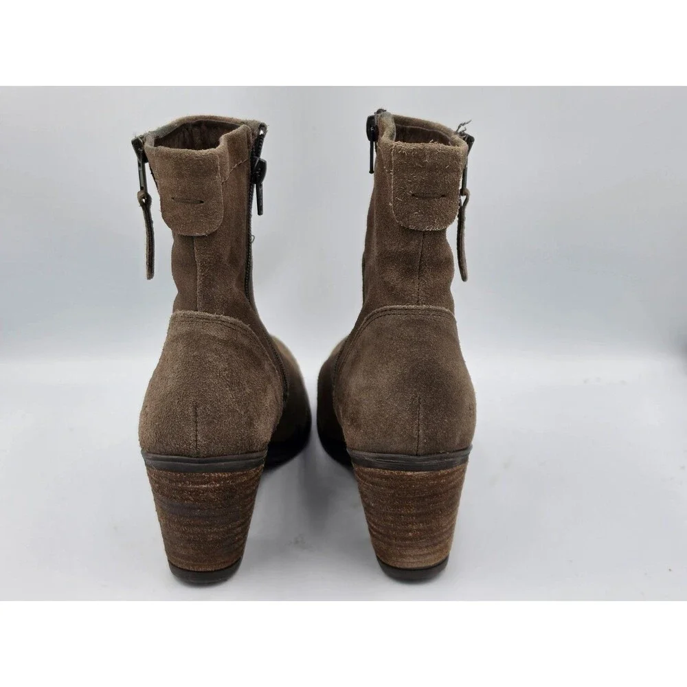 Taos Footwear Brown Suede Leather Ankle Boots Women's Size 9 EU 40 Bohemian Fall
